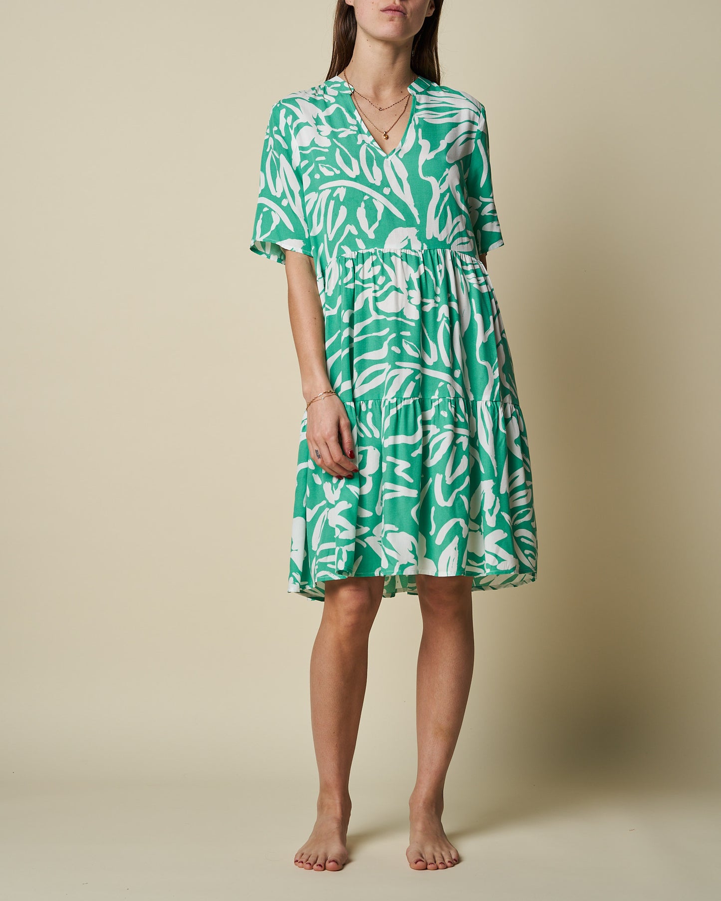 TIERED MIDI DRESS