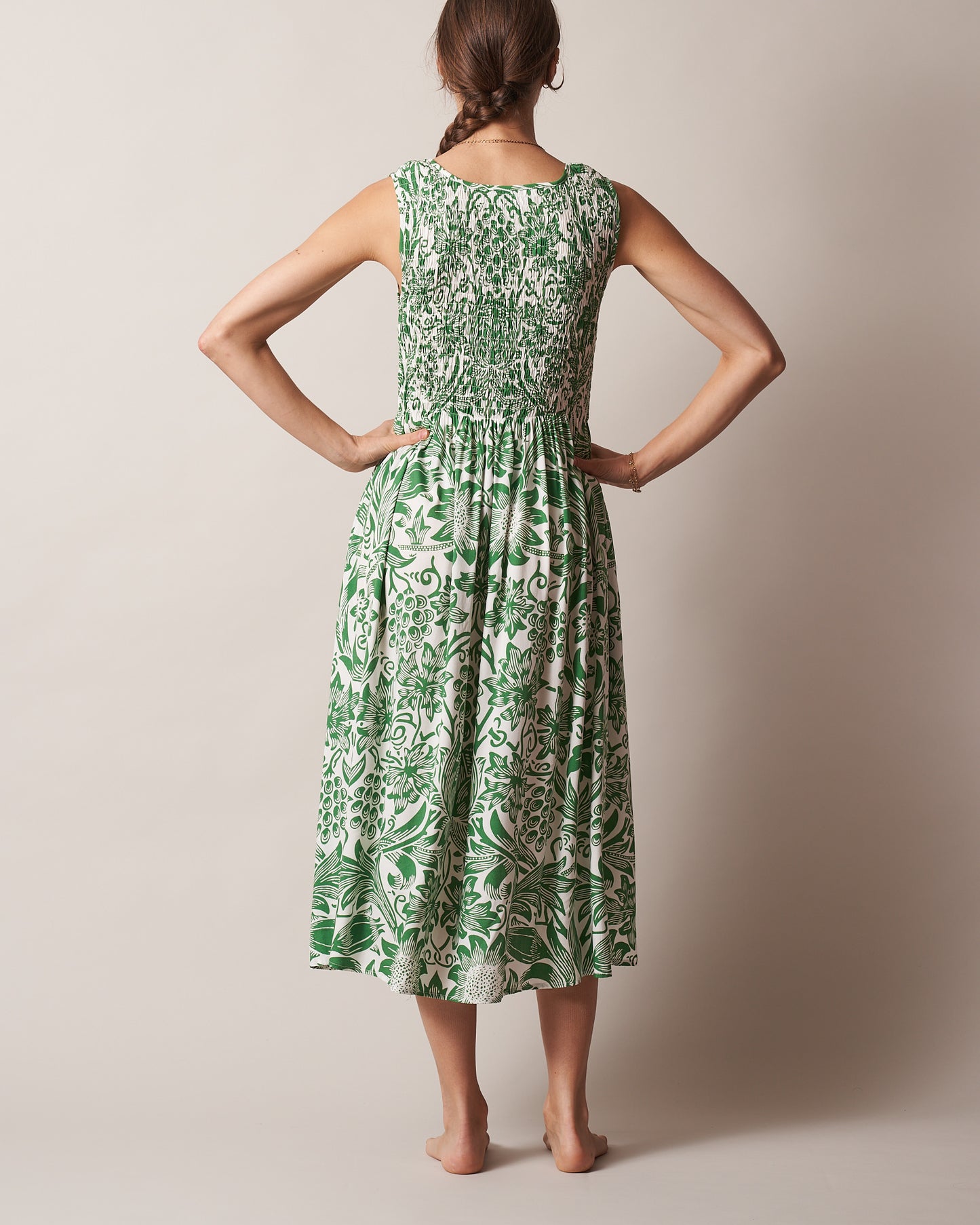 SHIRRED BODICE DRESS