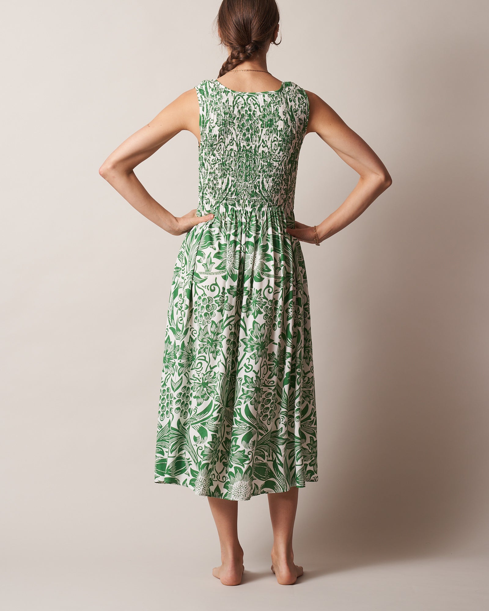 SHIRRED BODICE DRESS