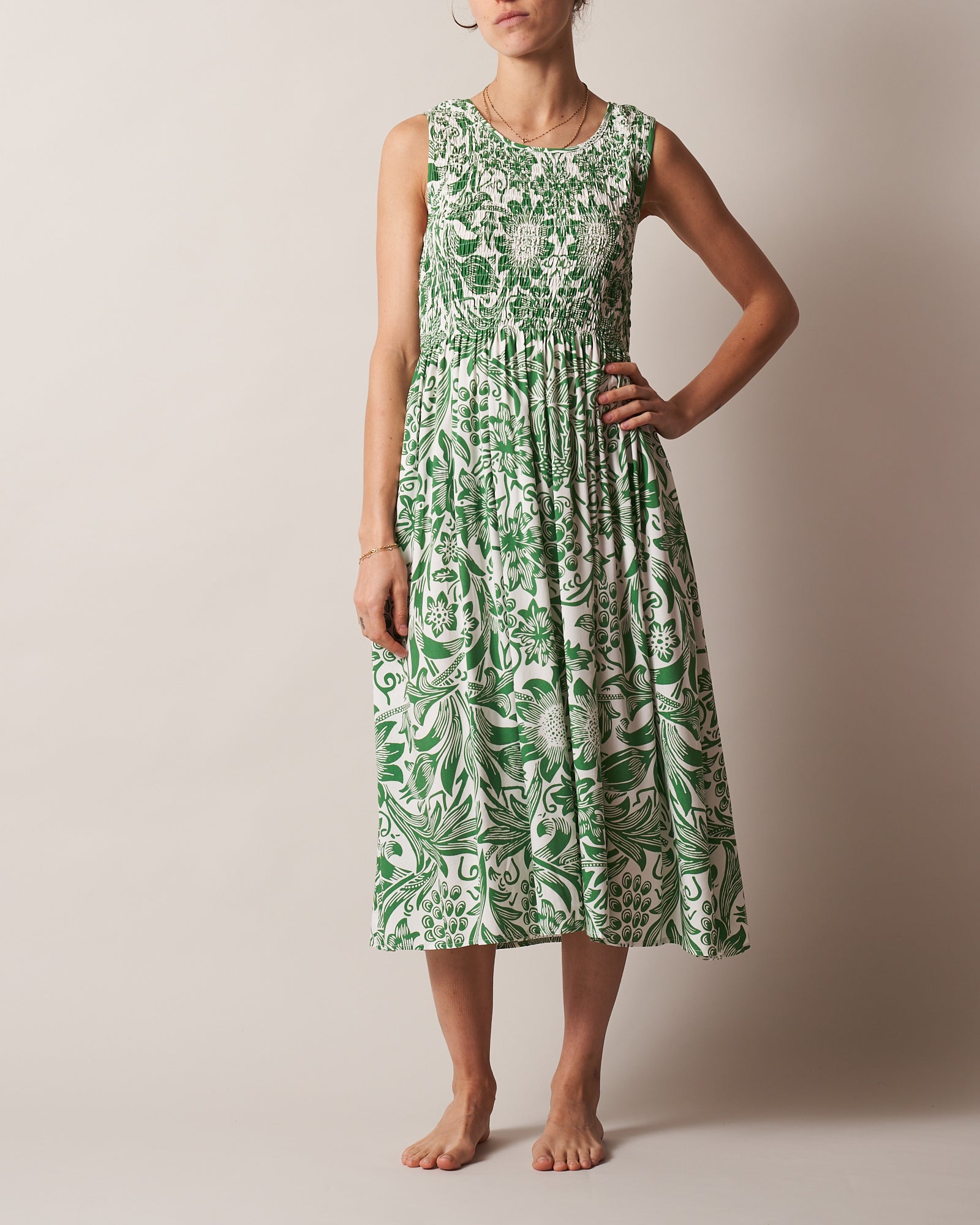 SHIRRED BODICE DRESS