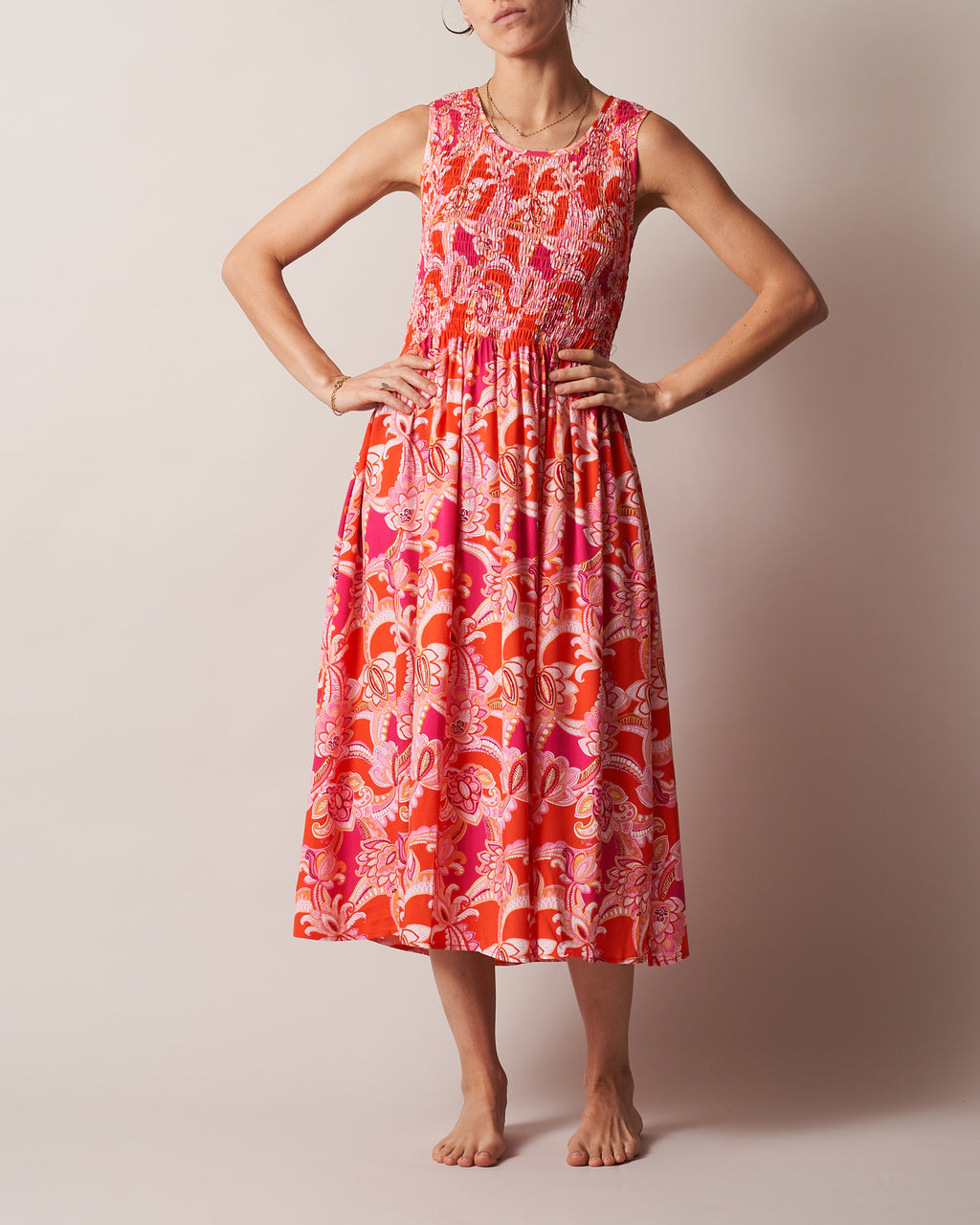 SHIRRED BODICE DRESS