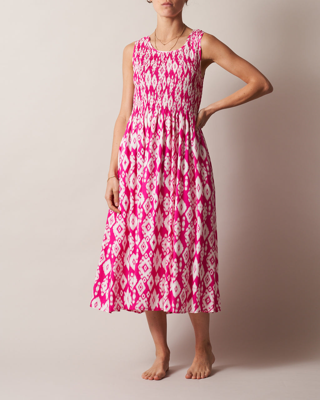 SHIRRED BODICE DRESS