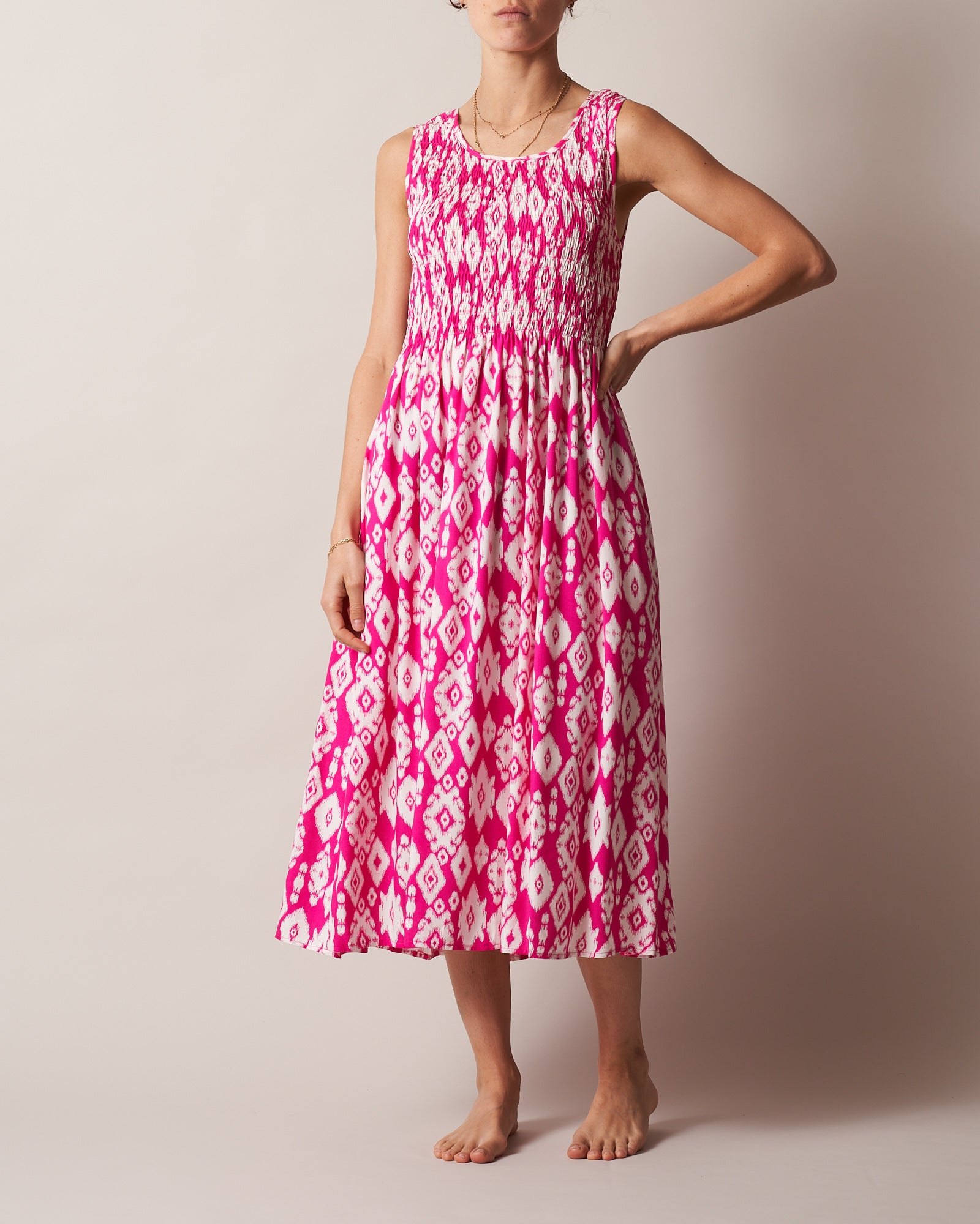 SHIRRED BODICE DRESS