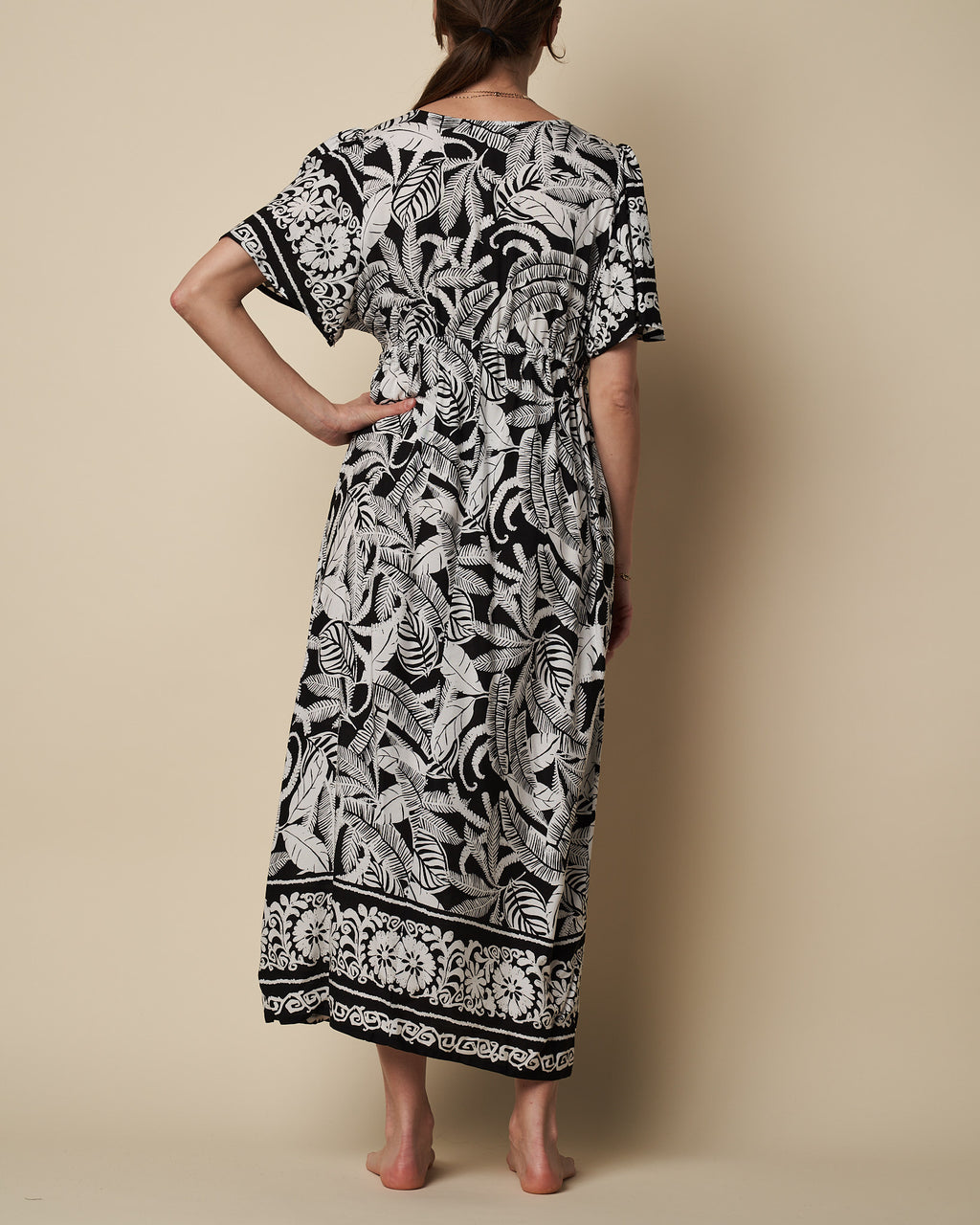 ELASTIC WAIST MAXI DRESS