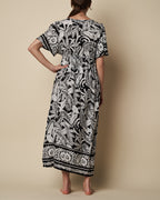 ELASTIC WAIST MAXI DRESS