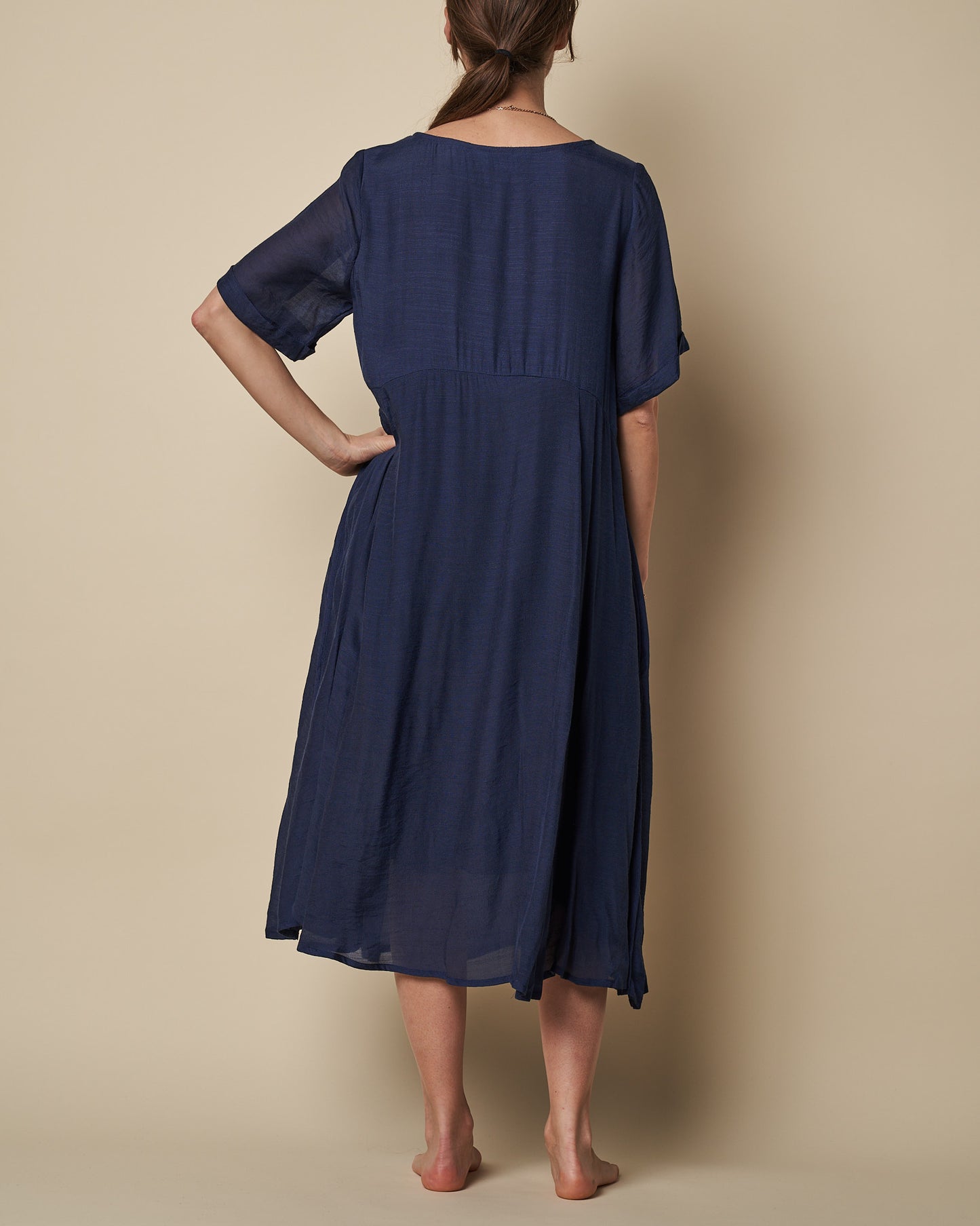 ELBOW SLEEVE LONG DRESS