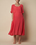 ELBOW SLEEVE LONG DRESS