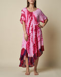 SHORT SLEEVE TIE-DYE UMBRELLA DRESS