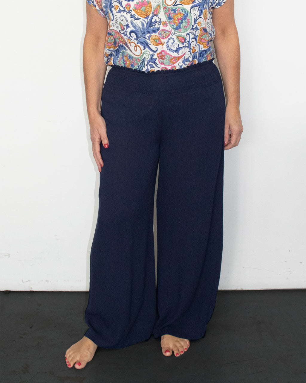 SHIR WAIST WIDE LEG PANT