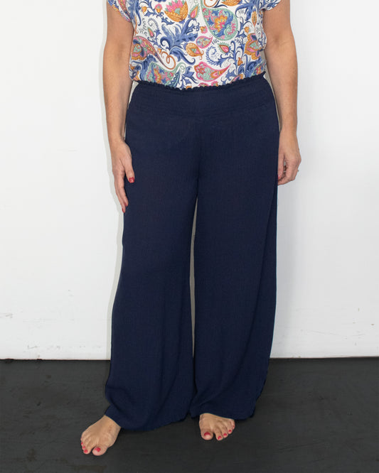 SHIR WAIST WIDE LEG PANT