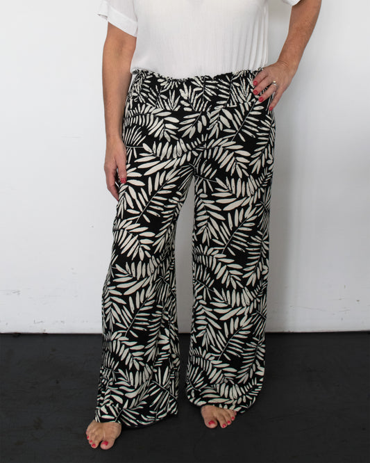SHIR WAIST WIDE LEG PANT