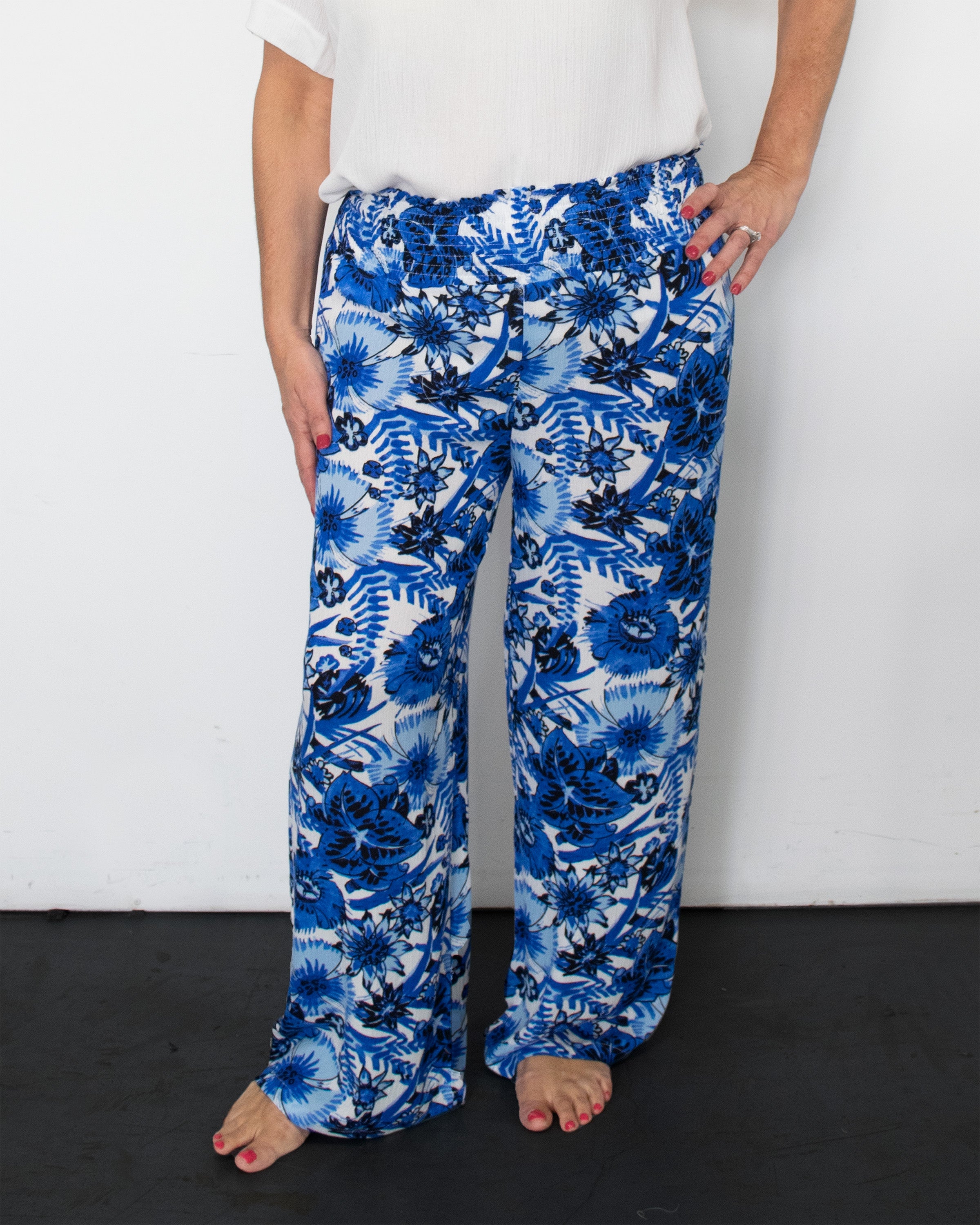 SHIR WAIST WIDE LEG PANT
