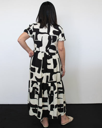 NERU COLLAR BUTTON THRU DRESS