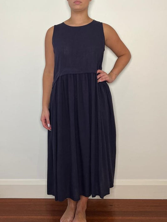 MAXI DRESS W/ GATHER WAIST