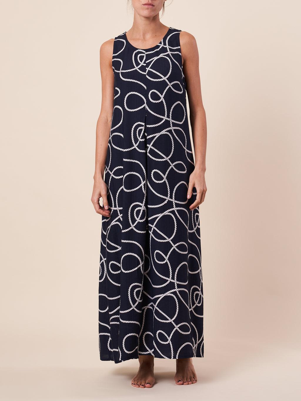 SLEEVELESS MAXI W/  PLEAT