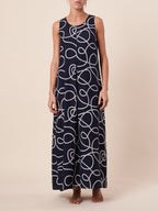 SLEEVELESS MAXI W/  PLEAT