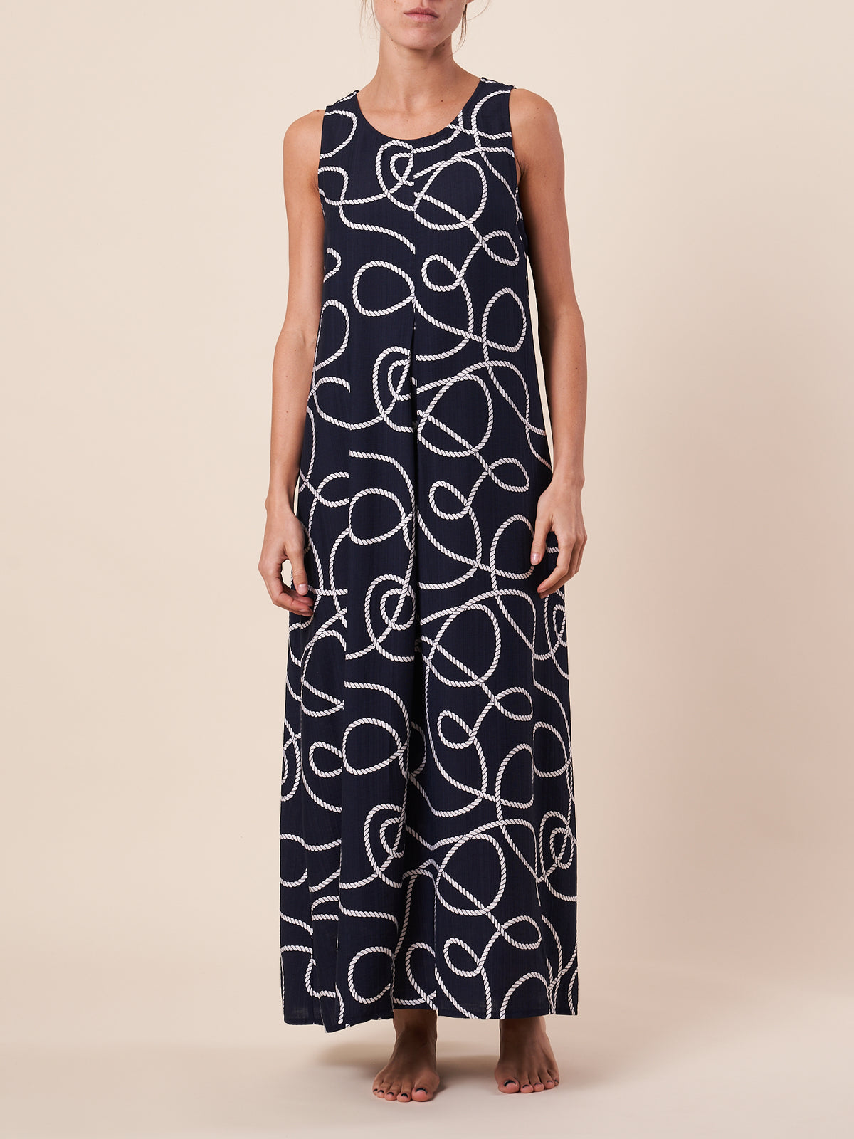 SLEEVELESS MAXI W/  PLEAT