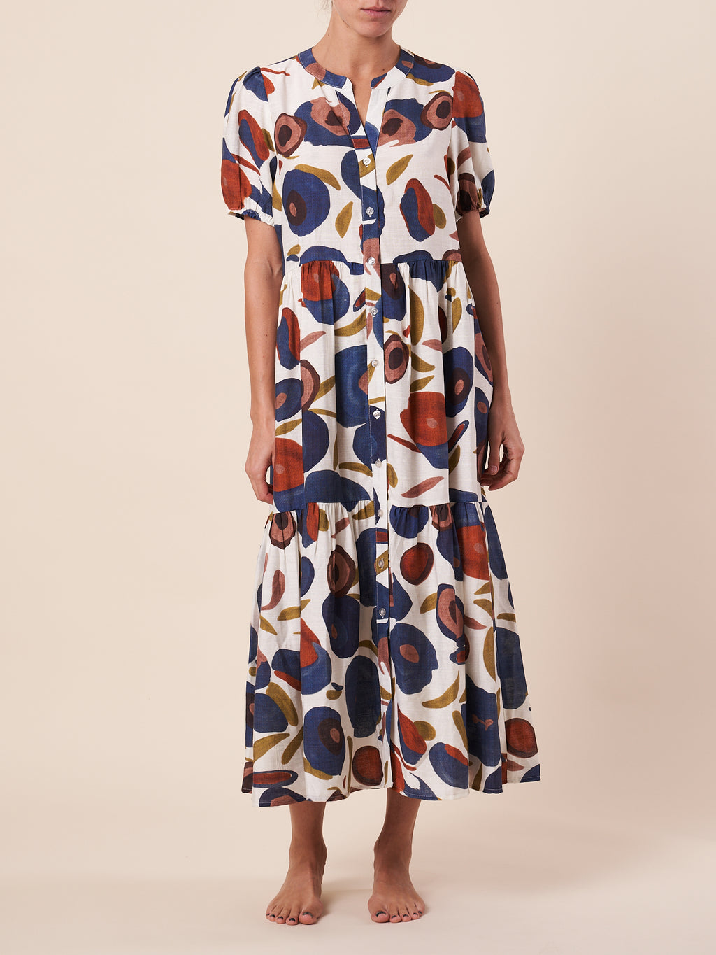 NERU COLLAR BUTTON THRU DRESS