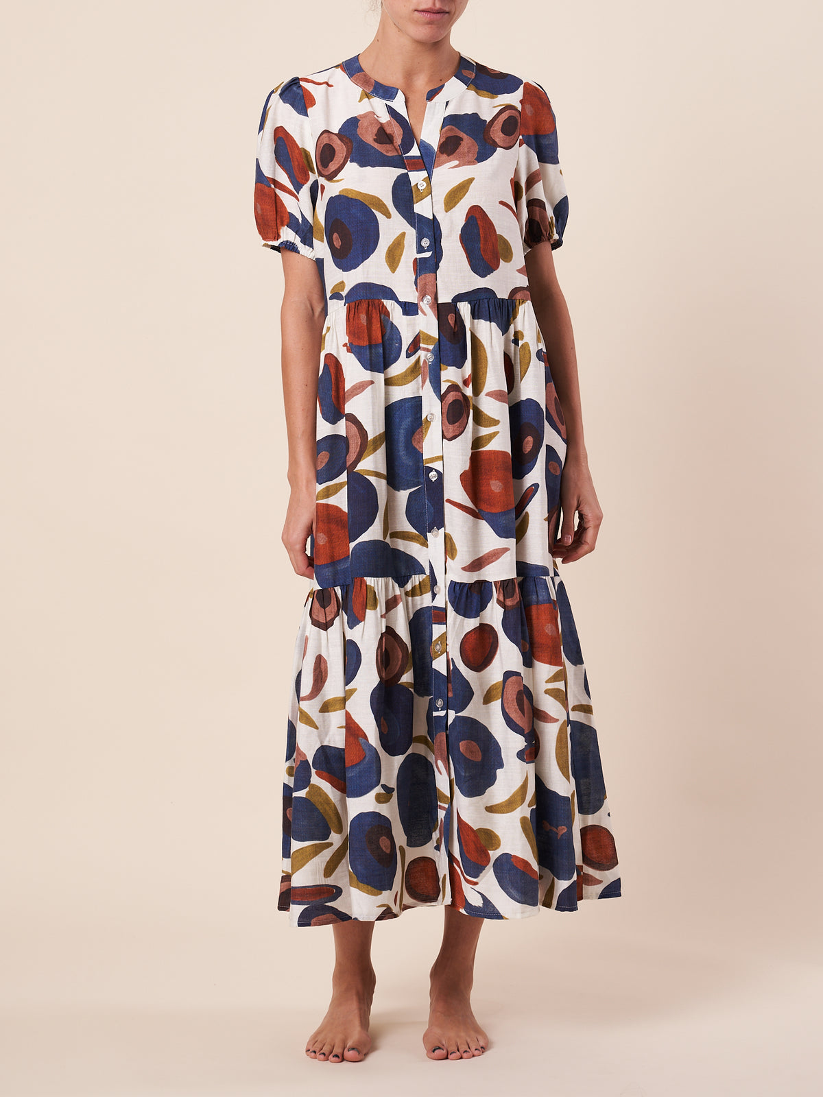 NERU COLLAR BUTTON THRU DRESS