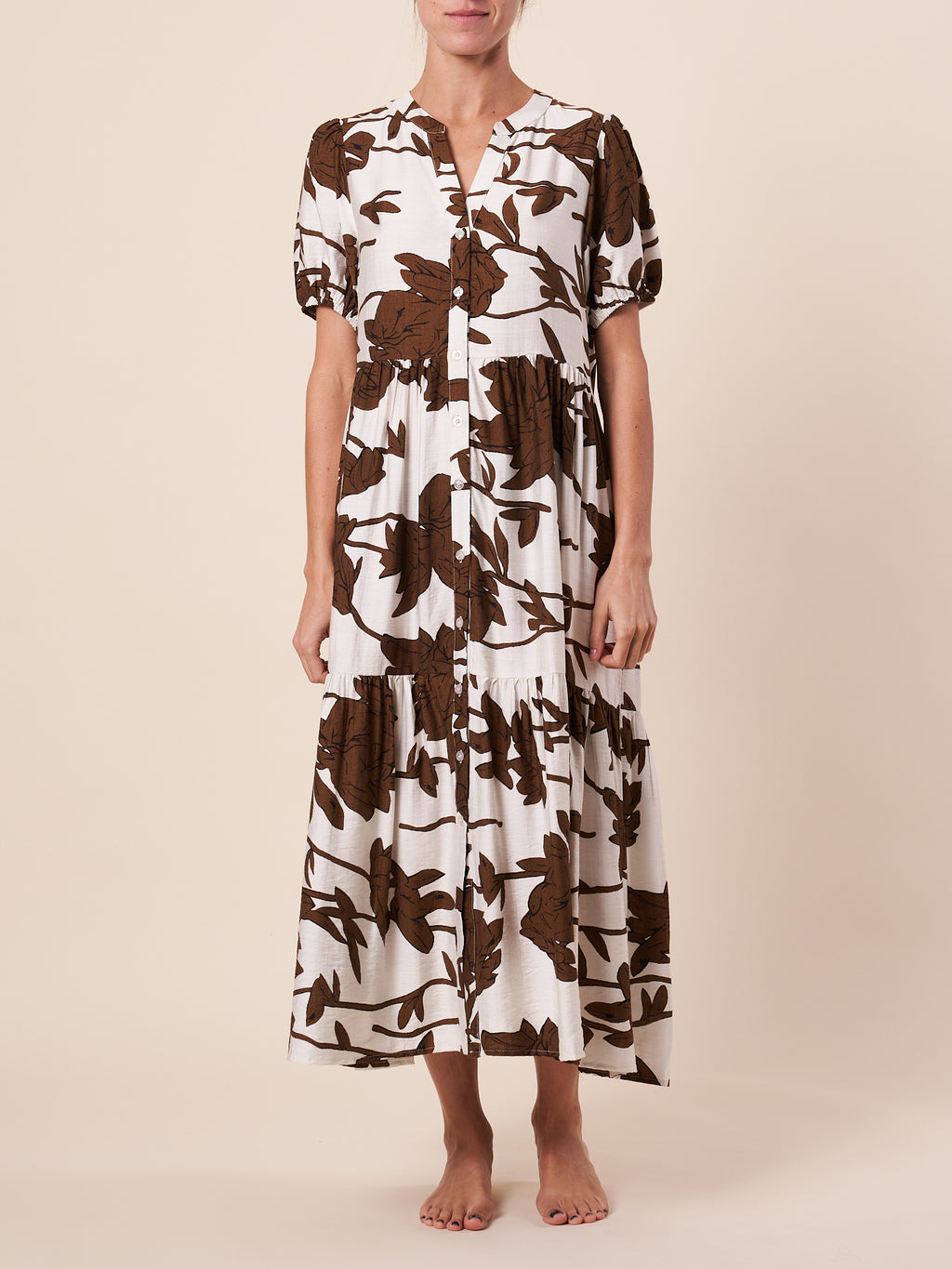 NERU COLLAR BUTTON THRU DRESS