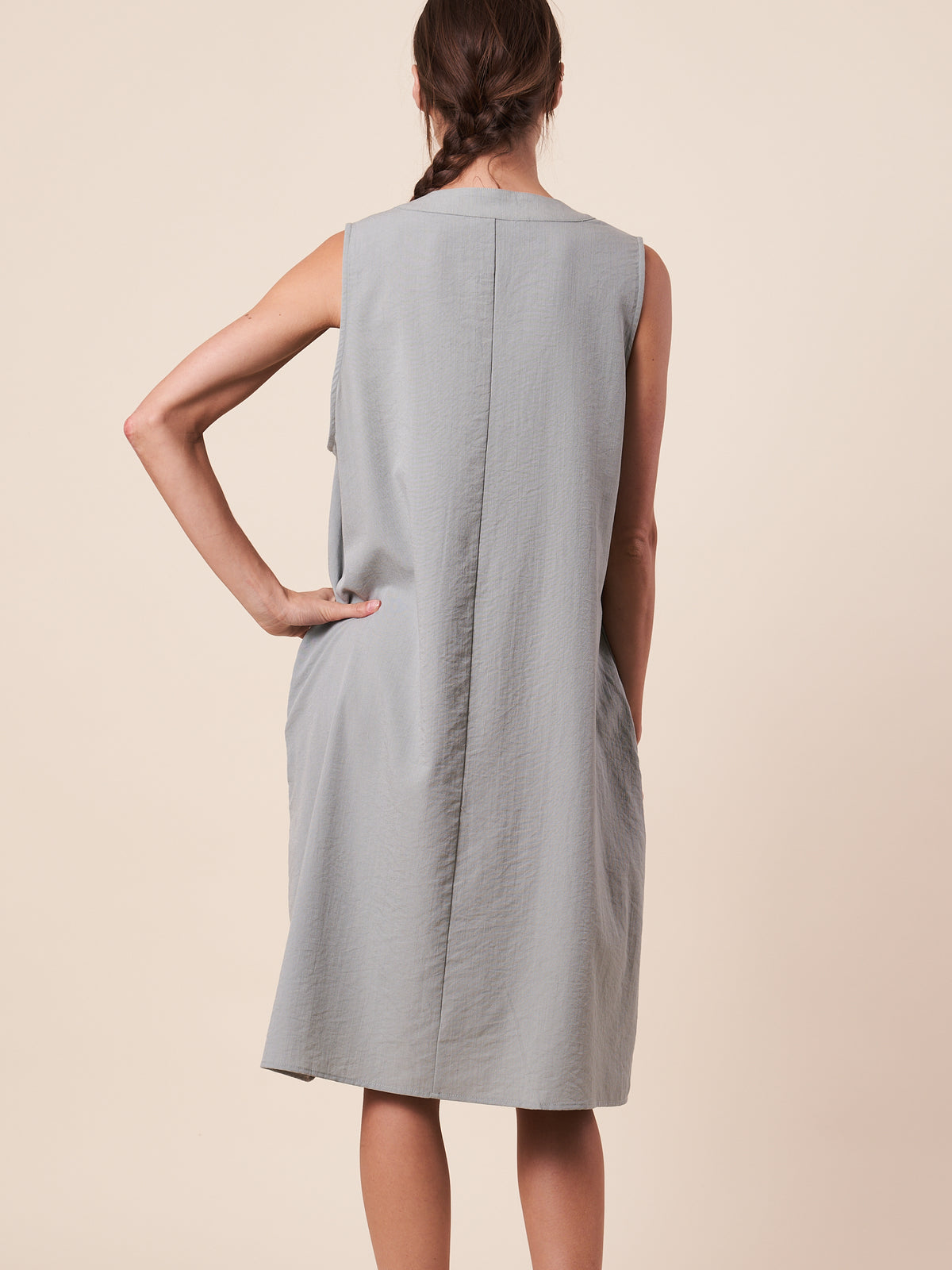 PLEAT FRONT DRESS