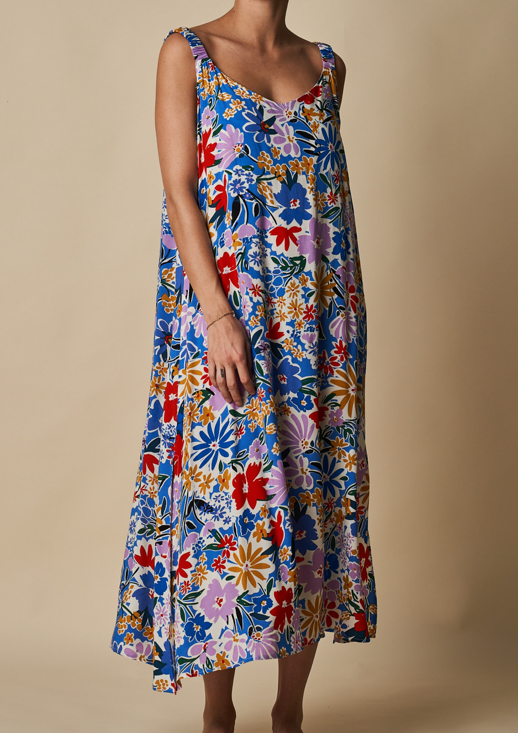 LONG DRESS W/ SCRUNCH STRAP