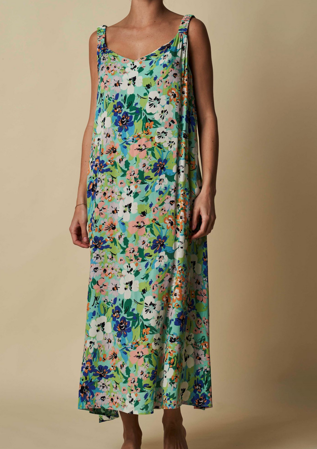 LONG DRESS W/ SCRUNCH STRAP