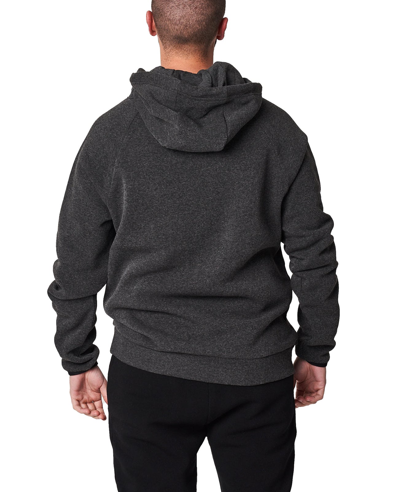 Hoodie With Kanga Pocket and Cord Detail - Charcoal