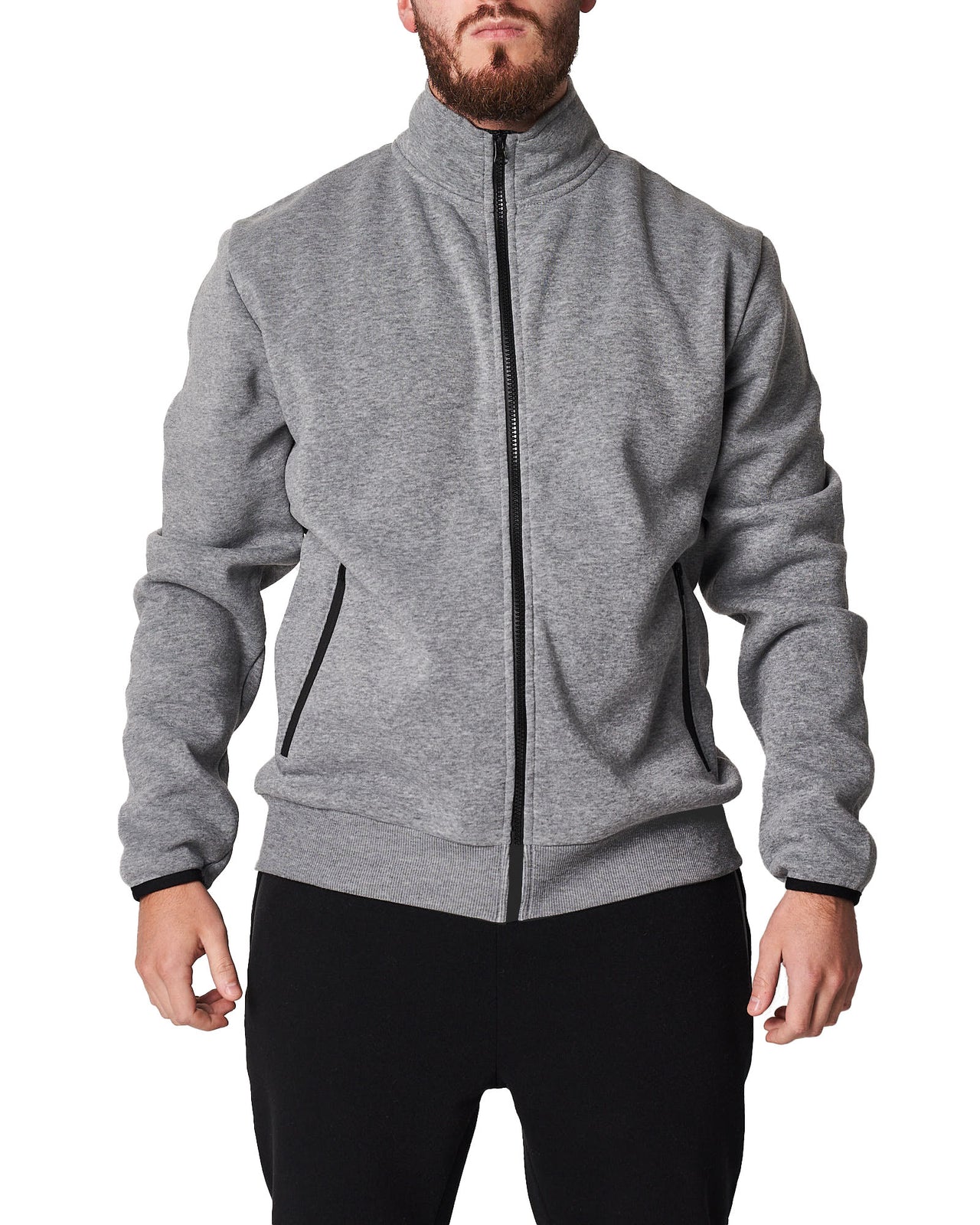 Zip Through Collar Jacket With Trim