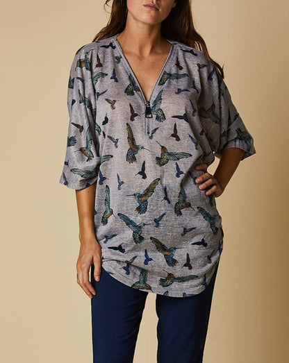 HALF-ZIP FRONT TOP