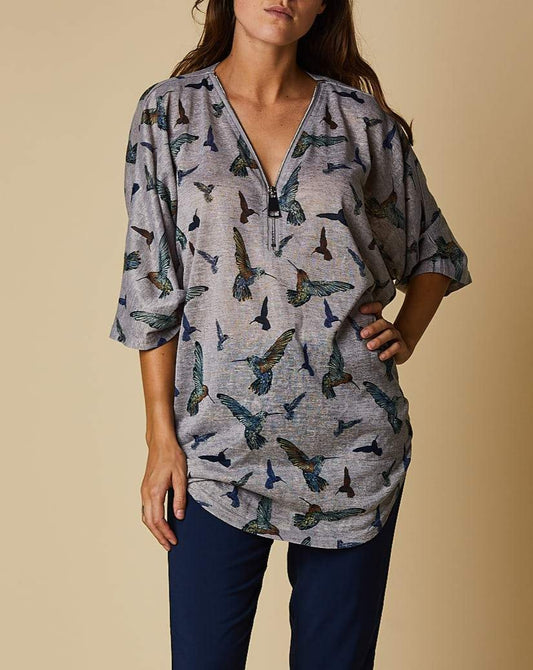 HALF-ZIP FRONT TOP