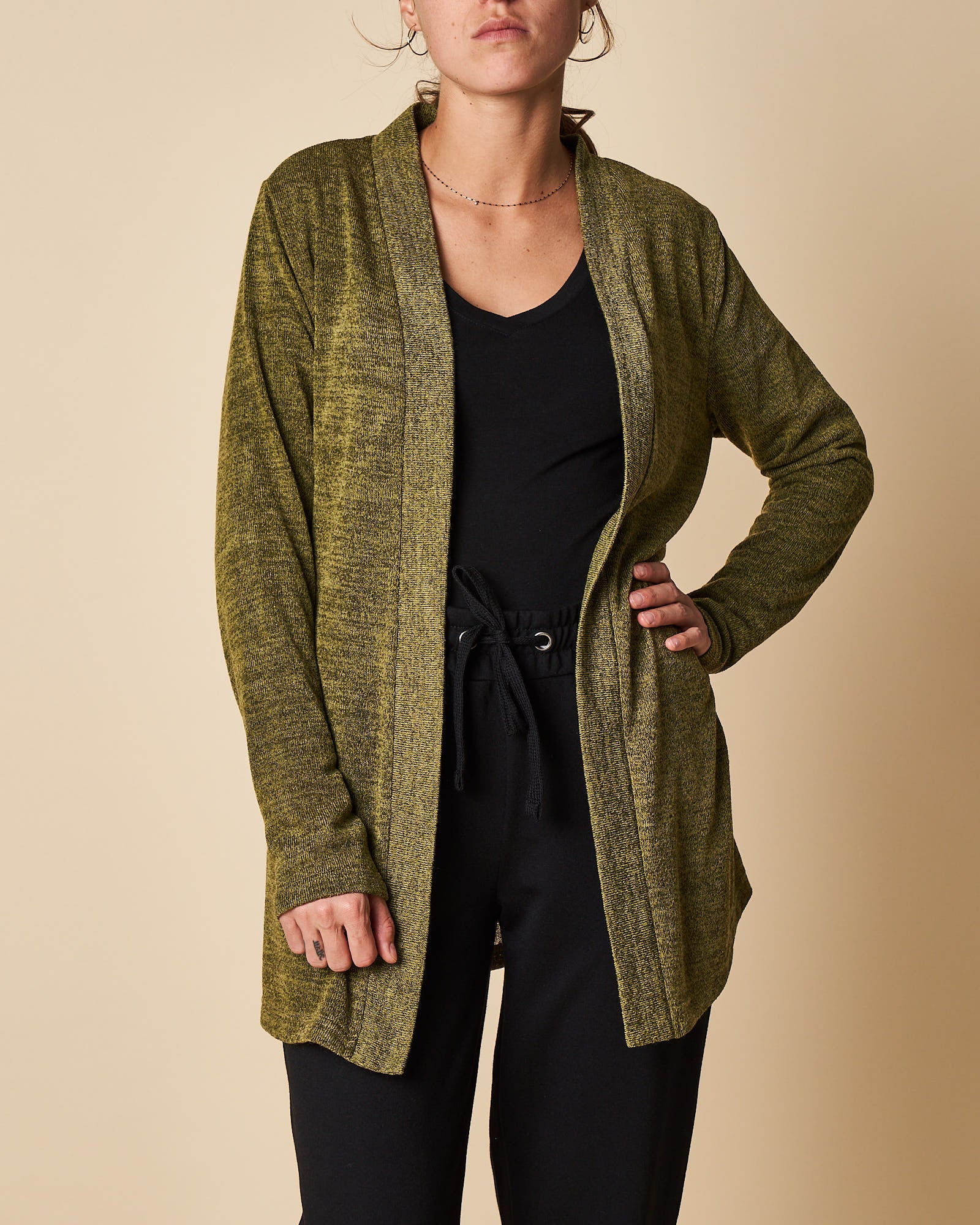 Open Front Cardigan - Mid Length