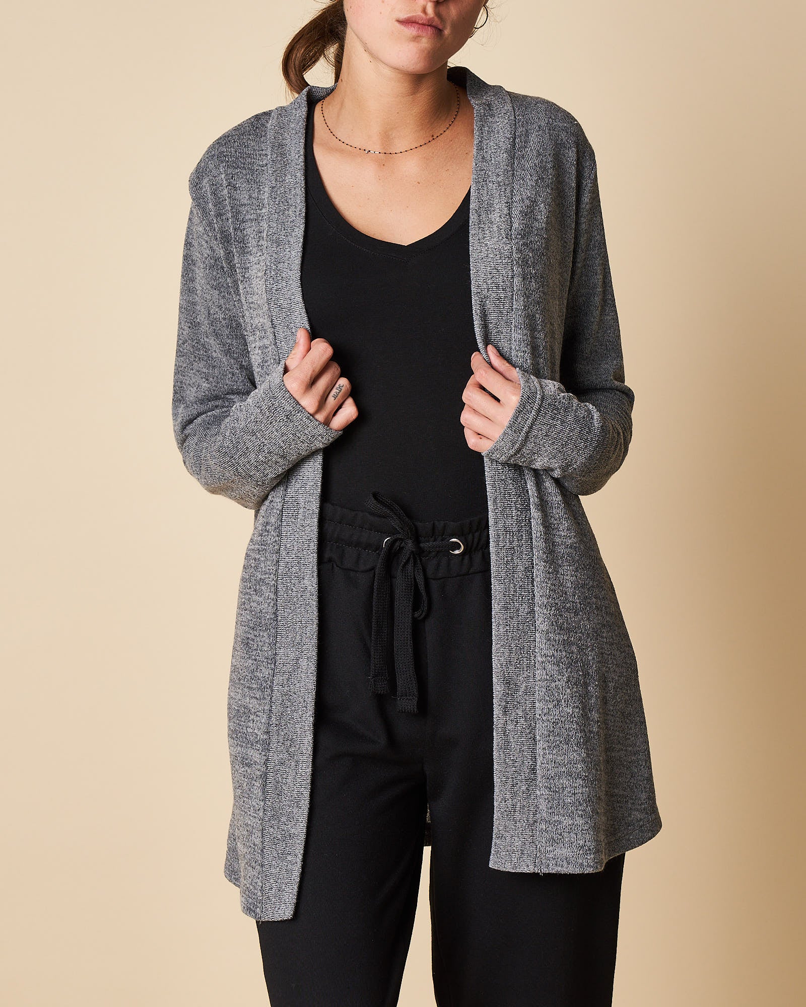 Open Front Cardigan - Mid Length