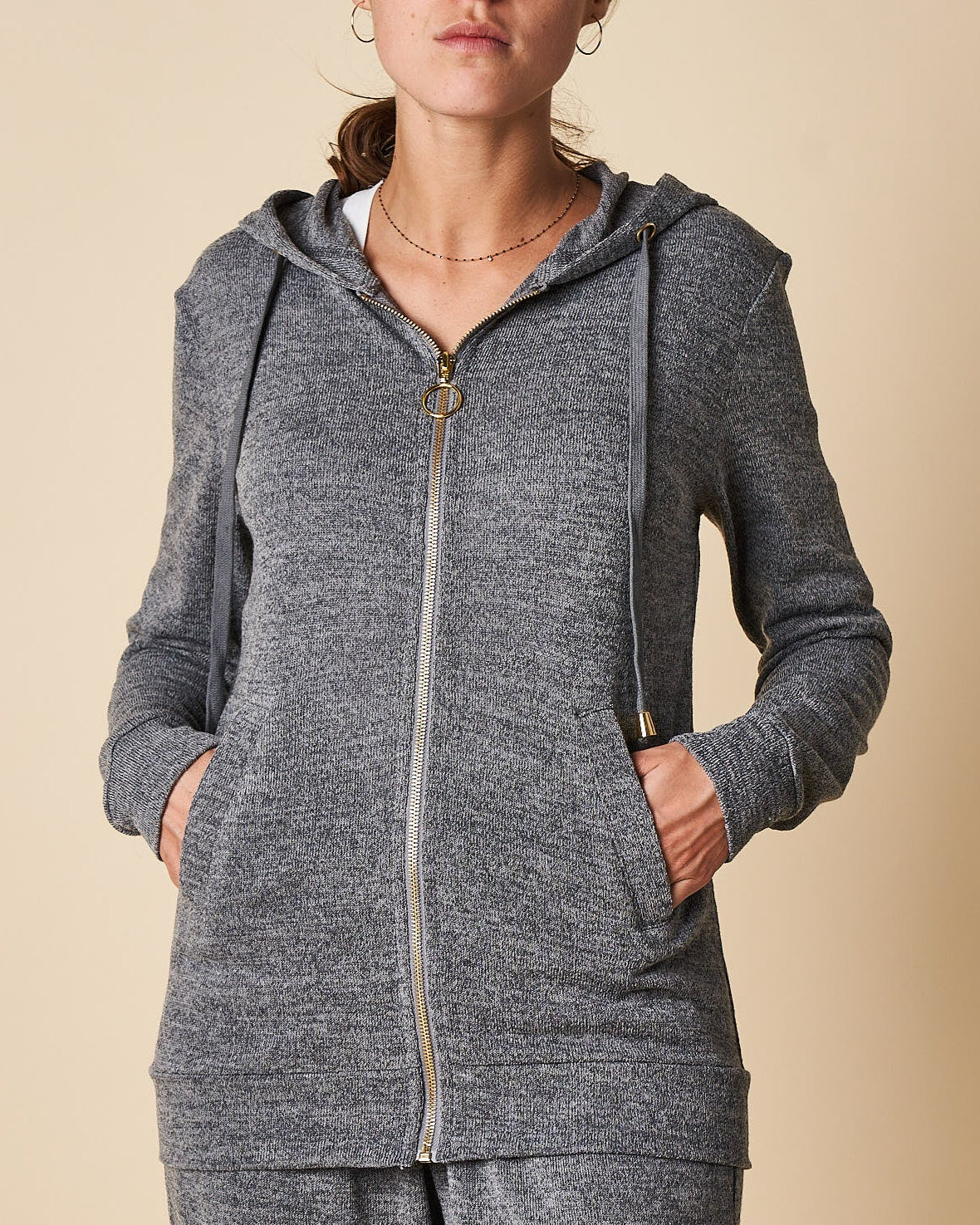 Zip Hoodie Jacket With Pockets