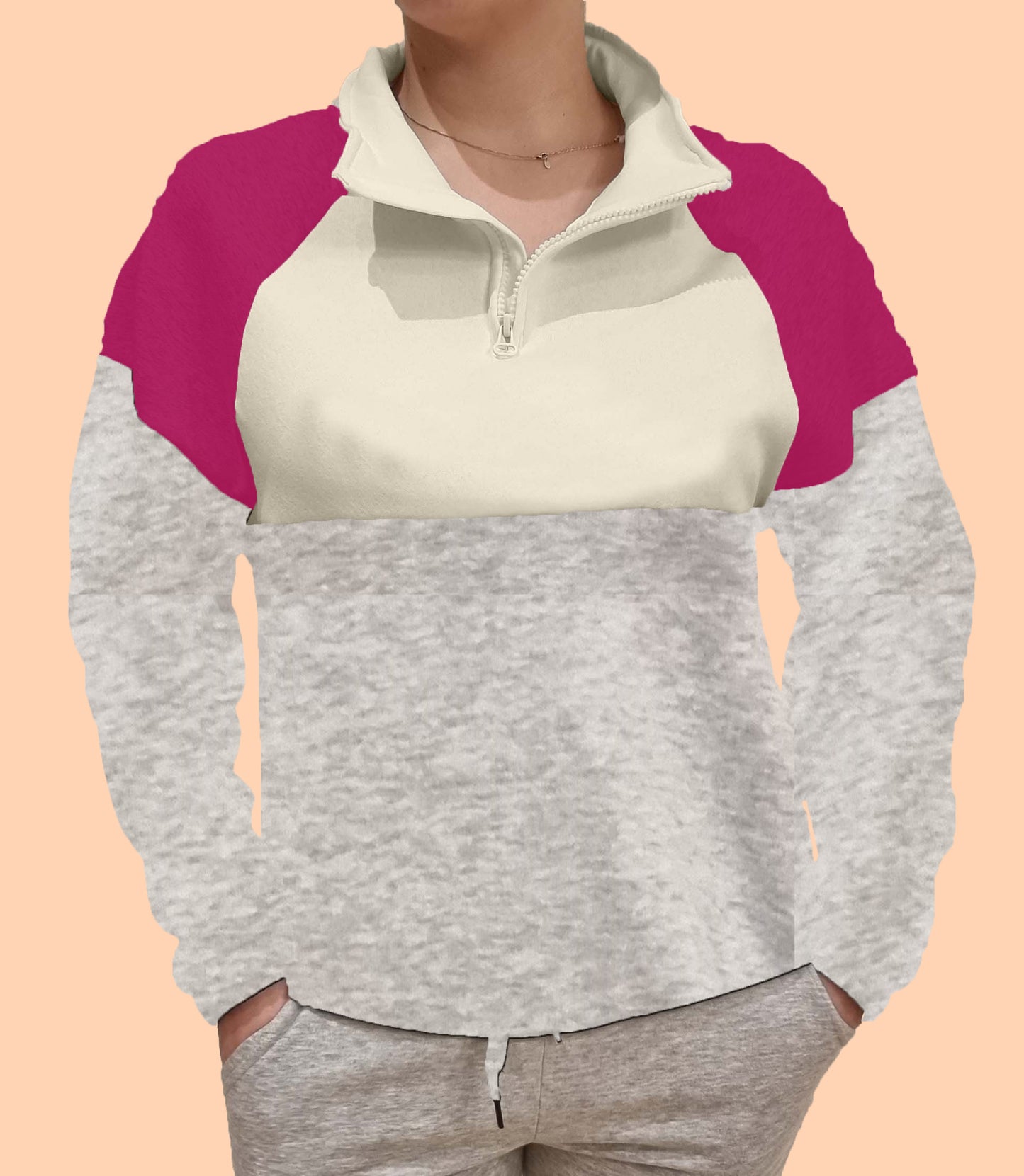 1/2 ZIP CREWNECK JUMPER