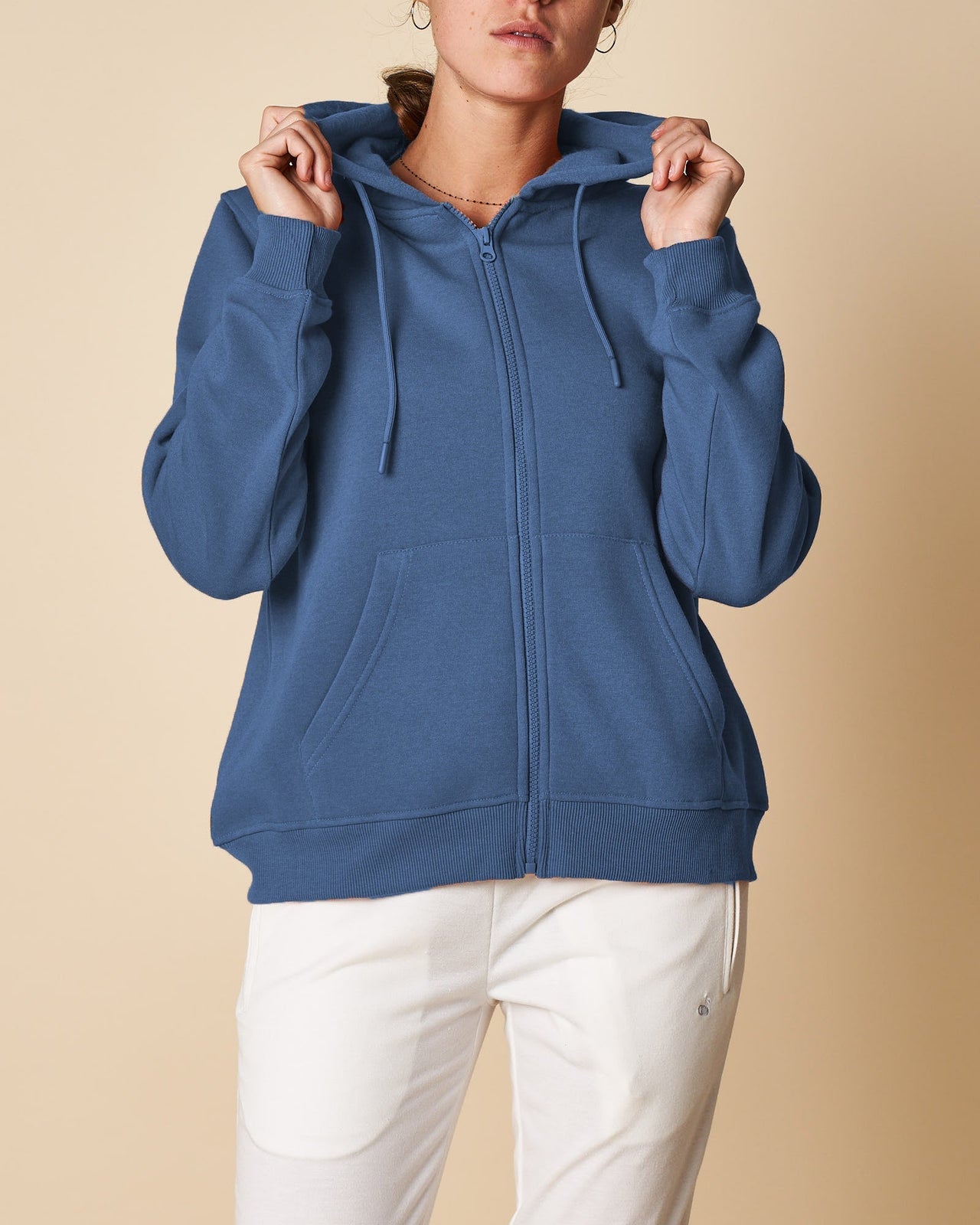 Zip Through Hoodie w/ Front Pockets