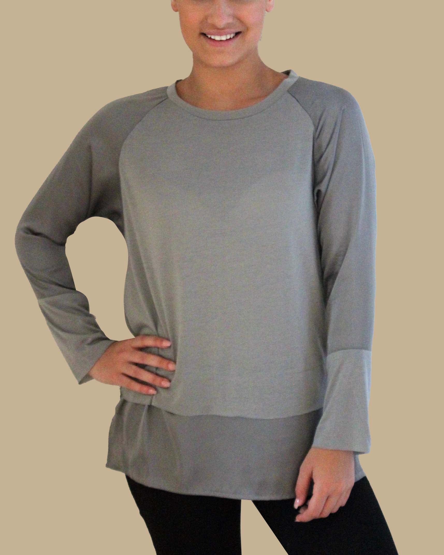 Satin Tunic Top - Silve