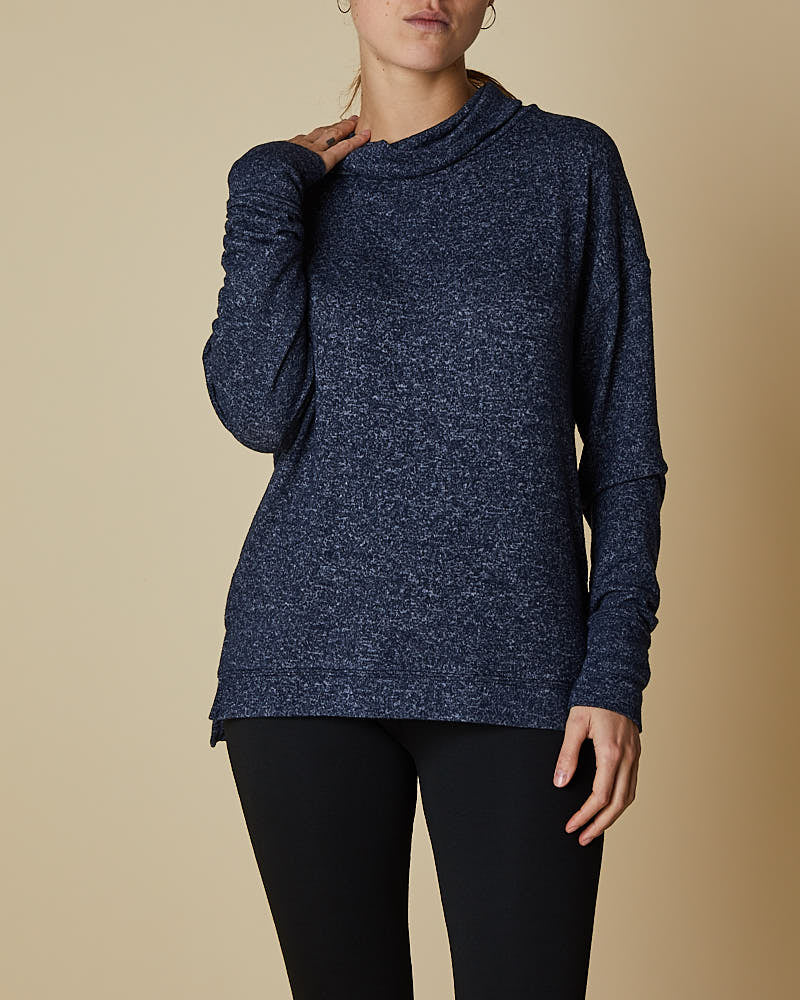 COWL NECK TOP W/ X BACK