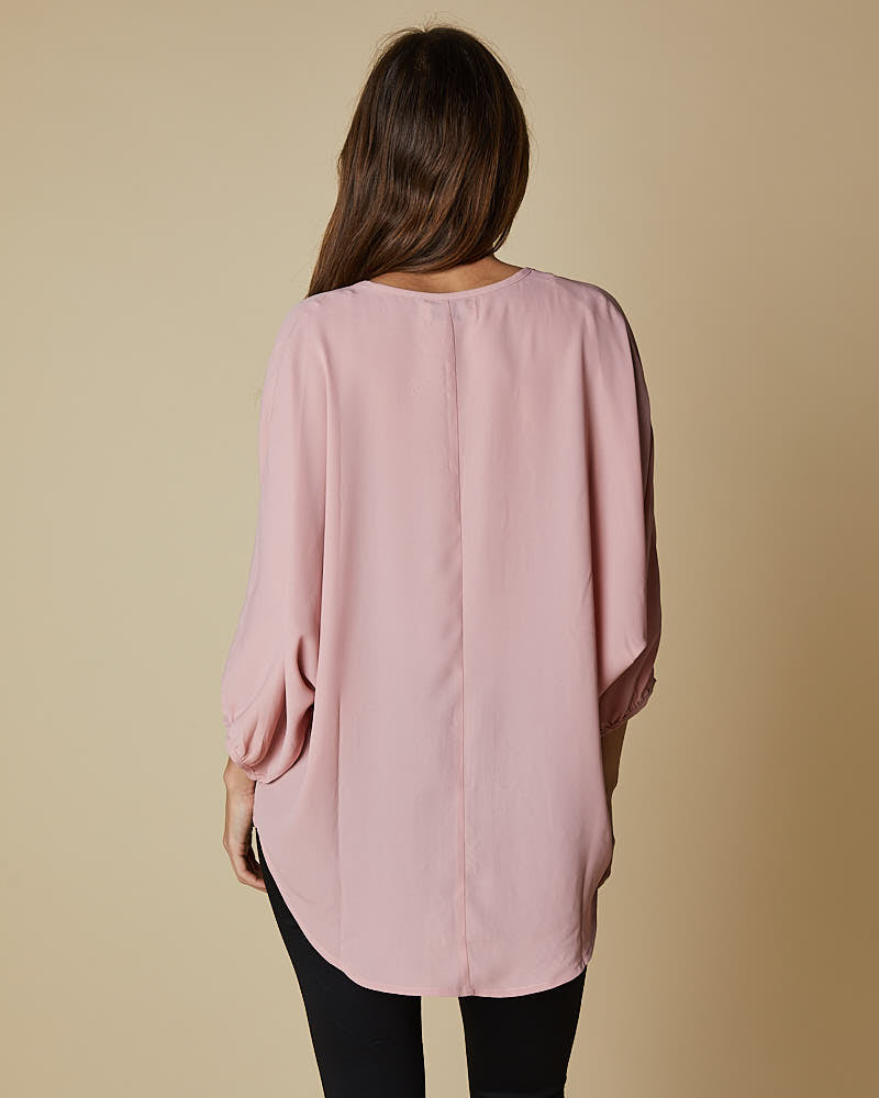 3/4 Sleeve Shirt V-Neck Top - Musk