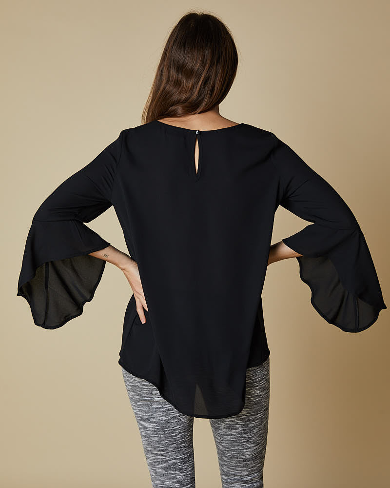 Bell Sleeve Top - Black