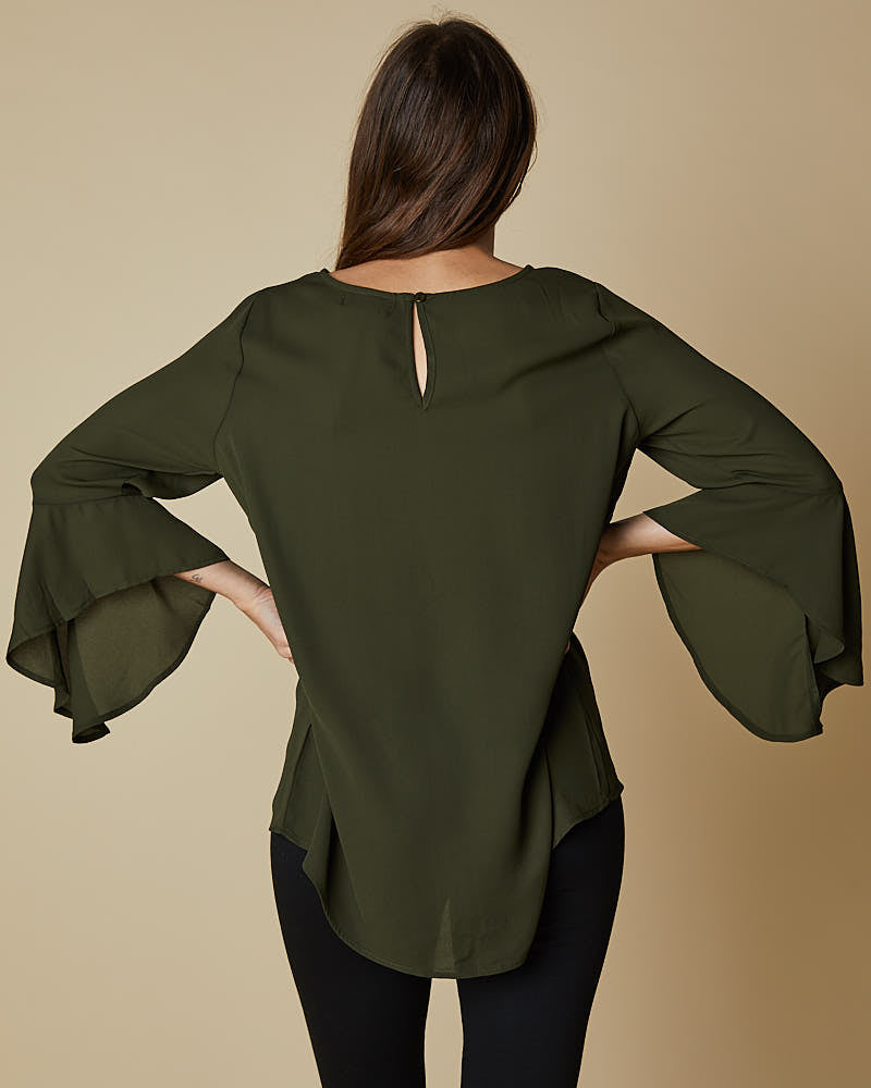 Bell Sleeve Top - Forest