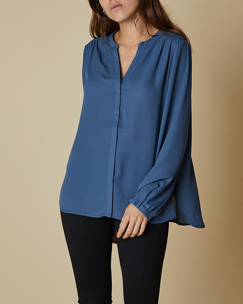 Pin Tuck Button Through Shirt