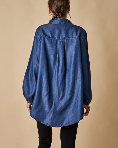 HI-LOW TENCEL SHIRT