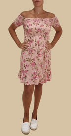 SHOULDER DRESS W/ SHIRRED BODICE