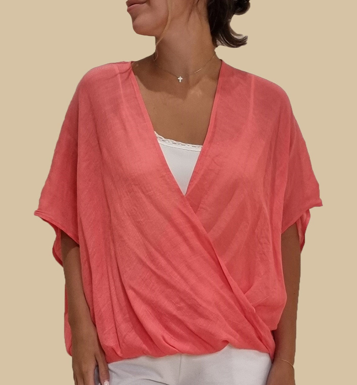 Cross Drape Front Shirt