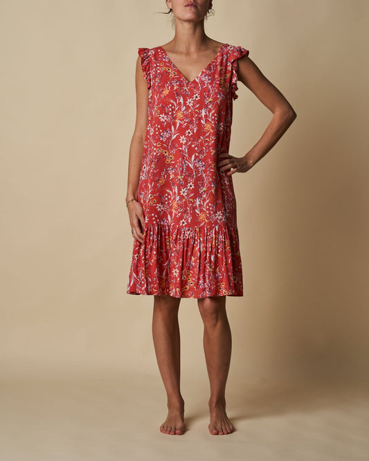 V-NECK SHORT DRESS