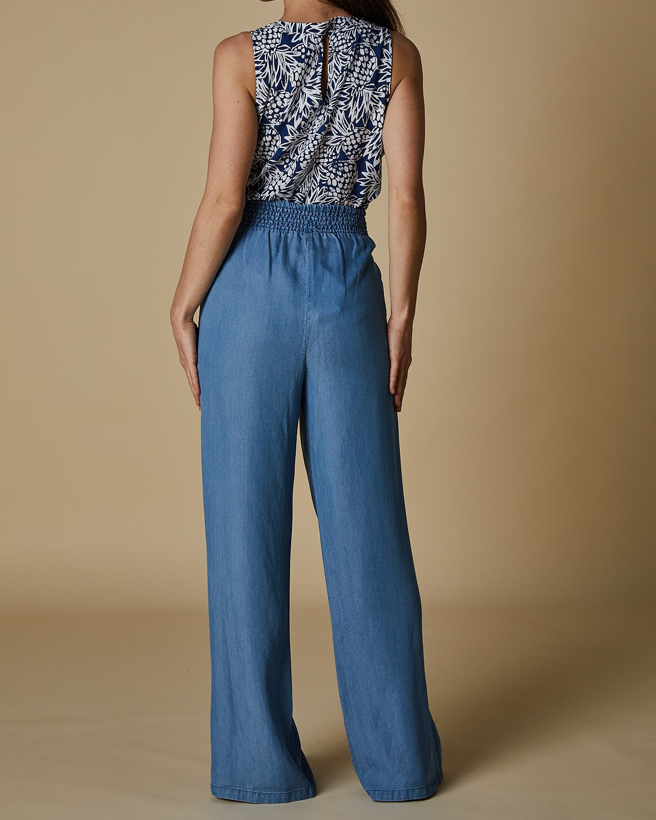 Cherry Lane | Shir Waist Pant Denim | Denim Blue