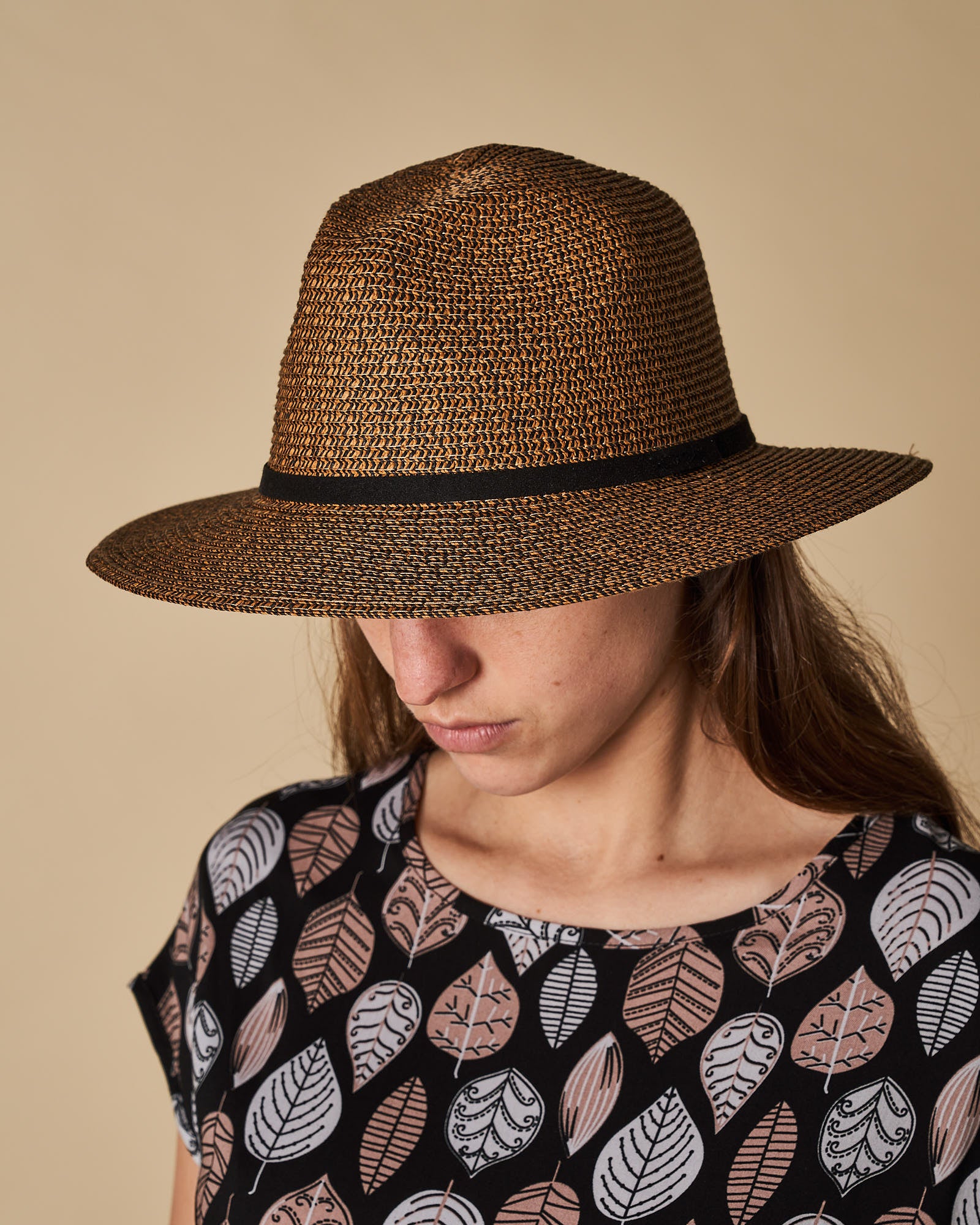 Short Brim Hat With Contrast Trim