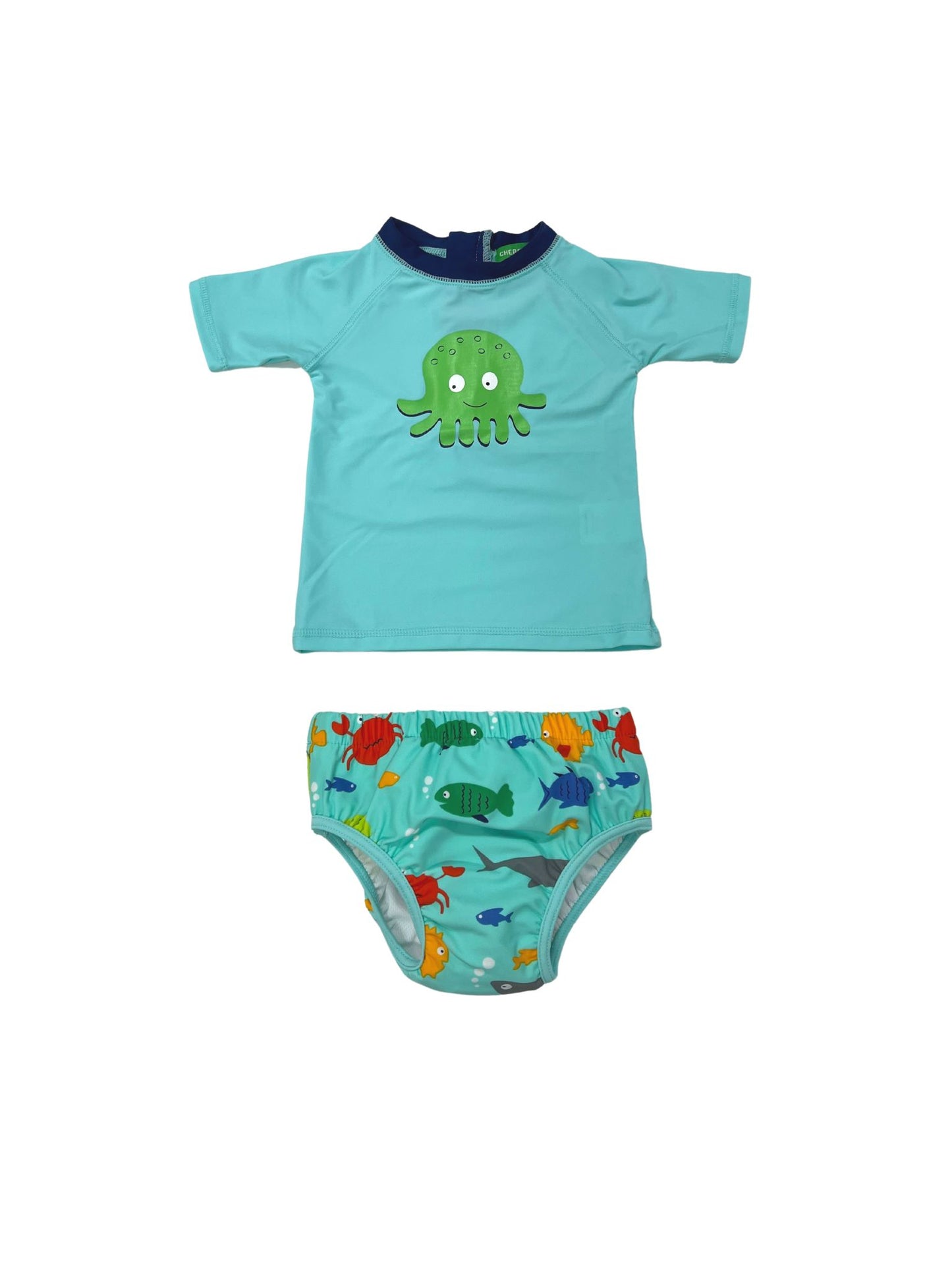 INFANT BOYS RASH TOP AND SWIM NAPPY SET