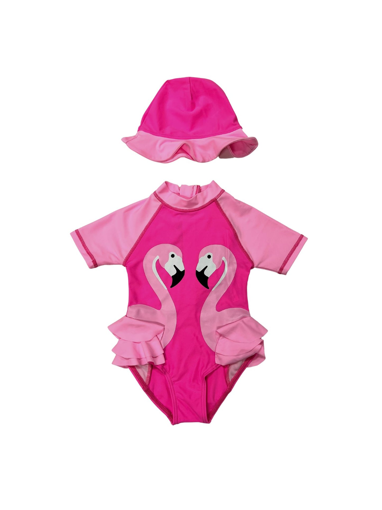 GIRLS FLAMINGO RASH SUIT W/ HAT